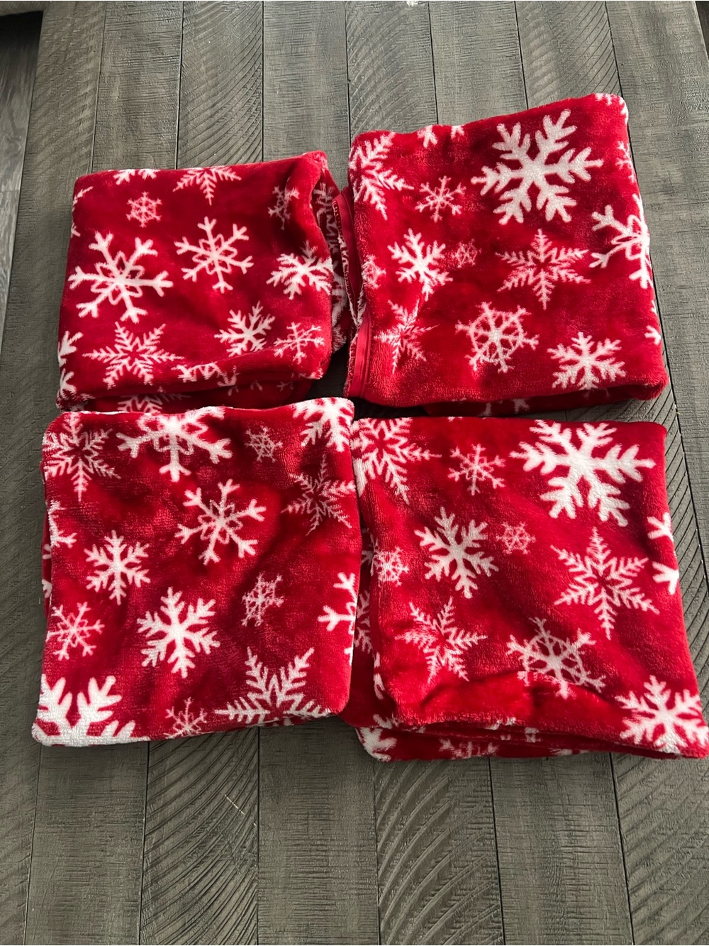 Red Snowflake Holiday Fleece Kids Bottoms